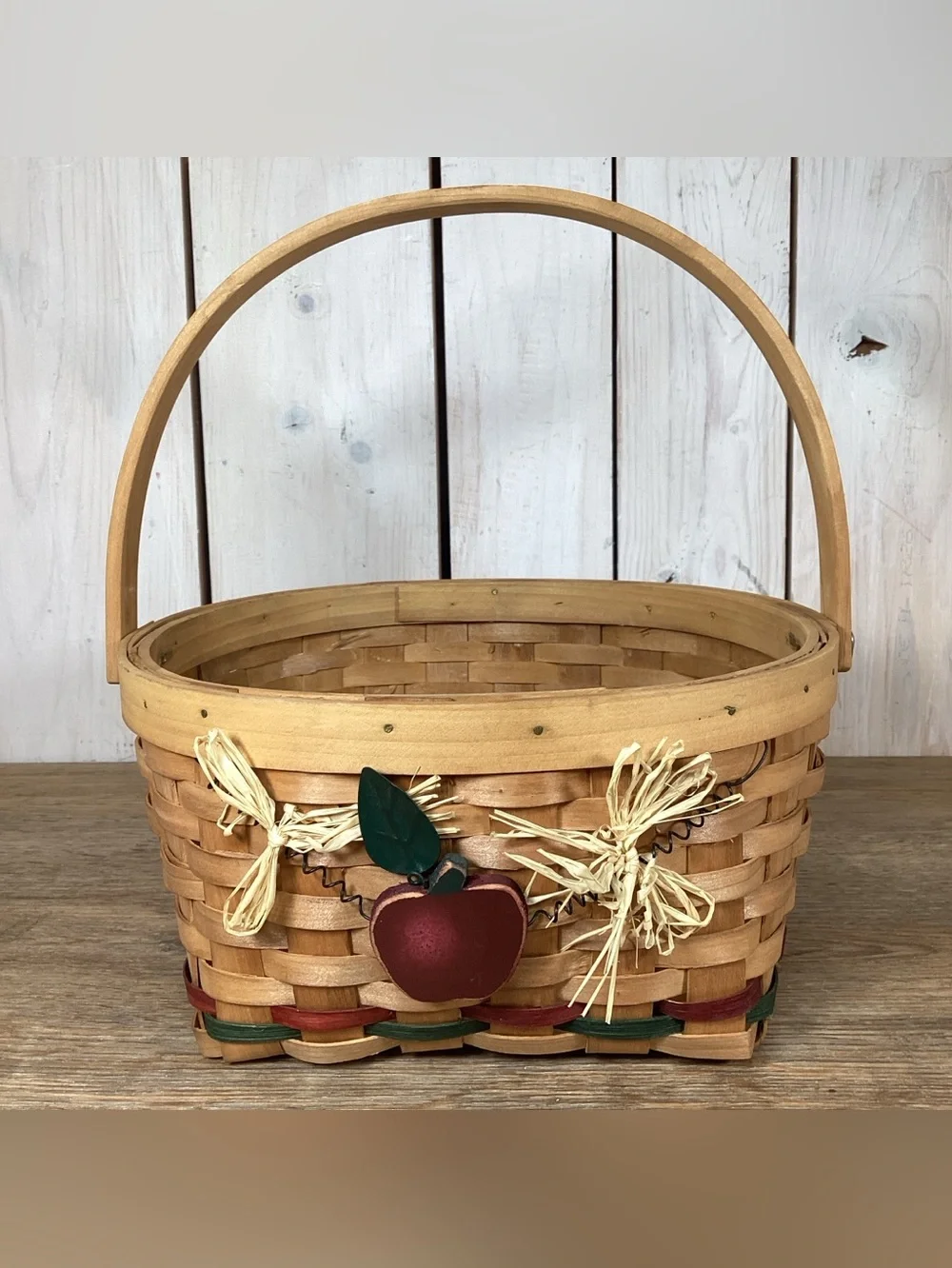 Rustic Woven Handled Basket, Apple, Square 10
